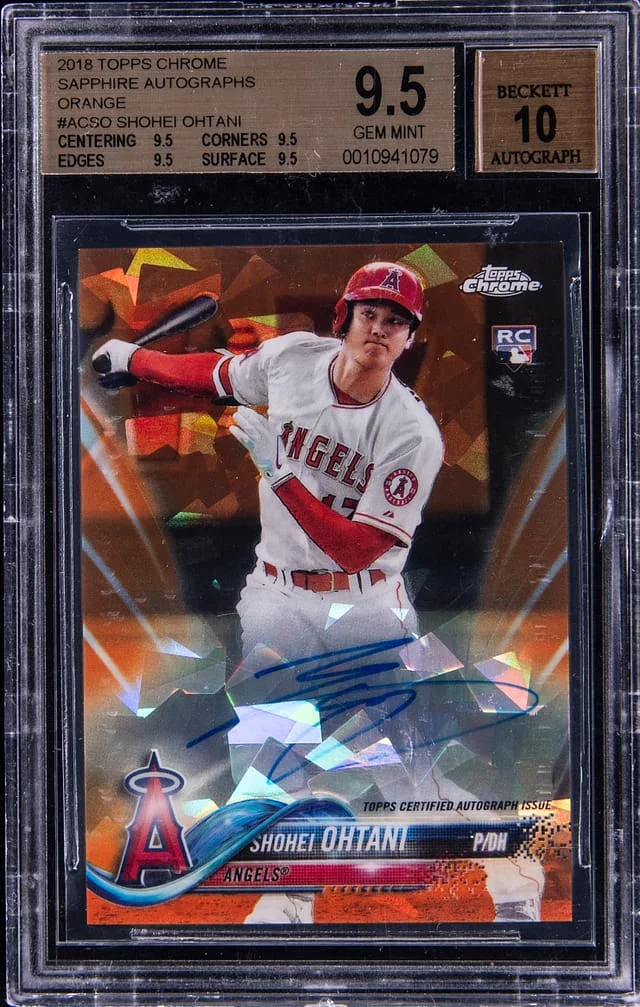 2018 Topps Chrome Shohei Ohtani Autographs Orange Refractor #AC-SO card image