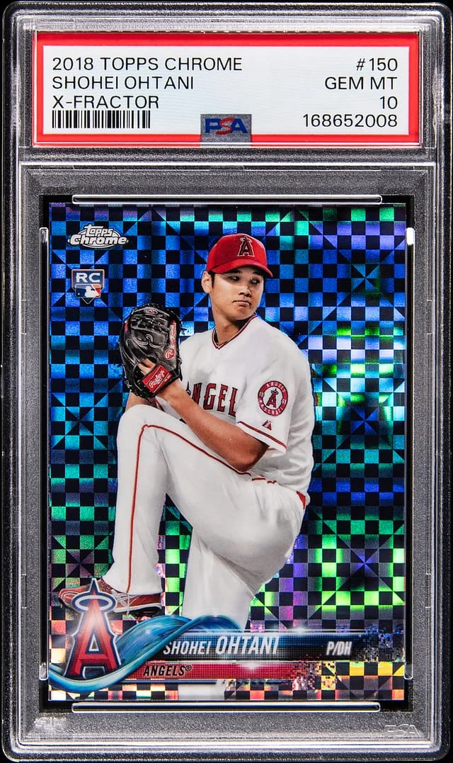 2018 Topps Chrome Shohei Ohtani Ohtani X-Fractor #150 card image