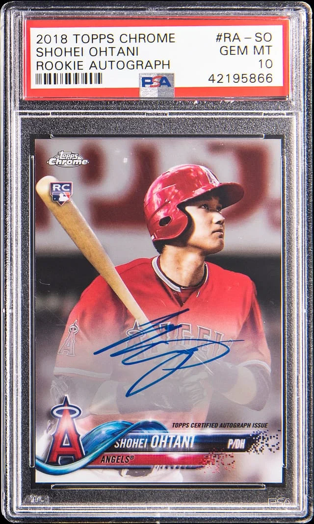 2018 Topps Chrome Shohei Ohtani Autograph Gold Wave Refractor #RA-SO card image