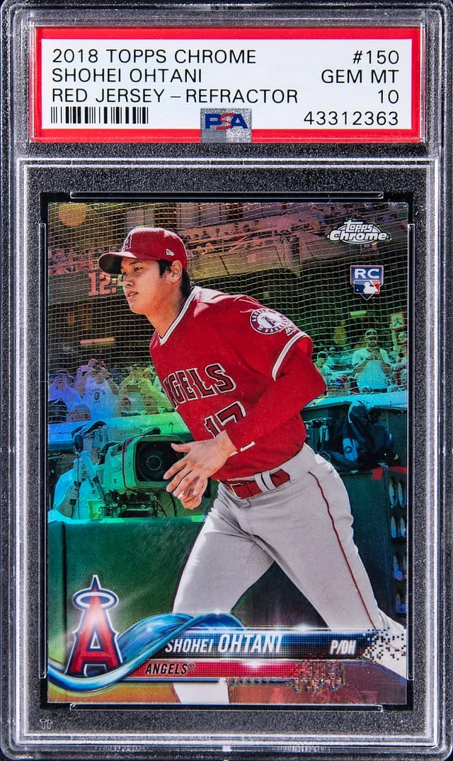 2018 Topps Chrome Shohei Ohtani (Red Jersey) Refractor #150 card image