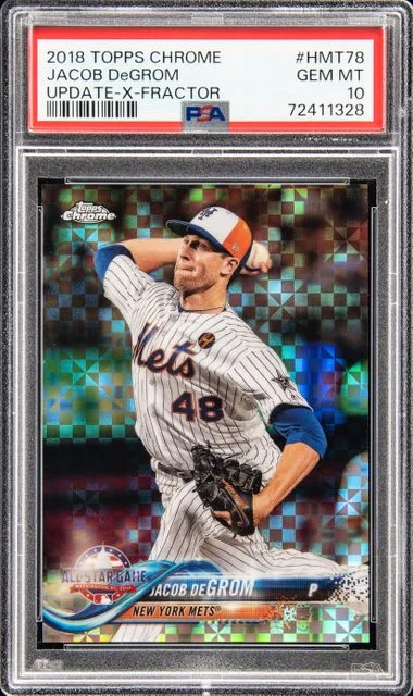 2018 Topps Chrome Update Jacob Degrom X-Fractor #HMT78 card image