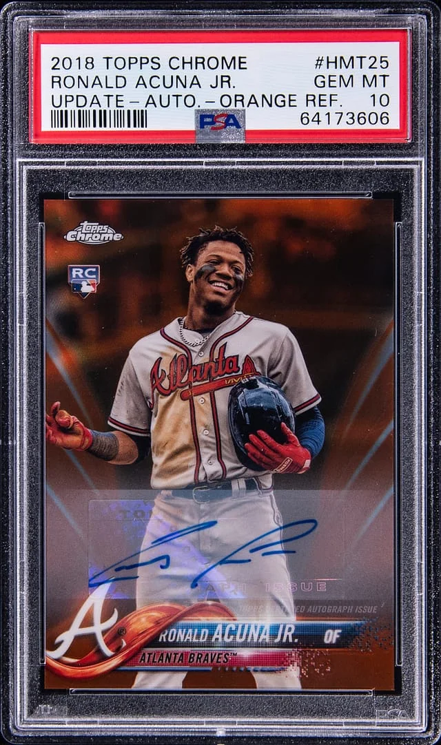 2018 Topps Chrome Update Ronald Acuna Jr. Refractor #Hmt25 card image
