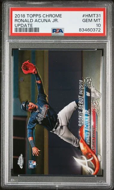 2018 Topps Chrome Update Ronald Acuna Jr. #HMT31 card image