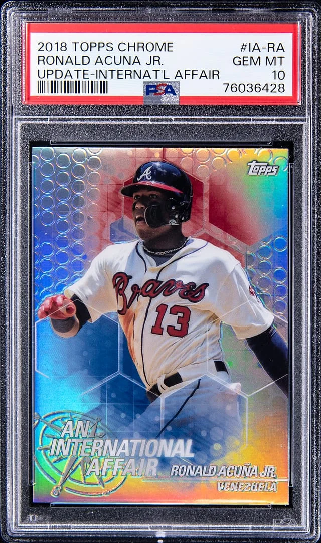 2018 Topps Chrome Update Ronald Acuna Jr International Affair #IA-RA card image