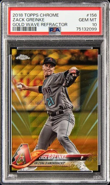 2018 Topps Chrome Zack Greinke Gold Wave Refractor #156 card image