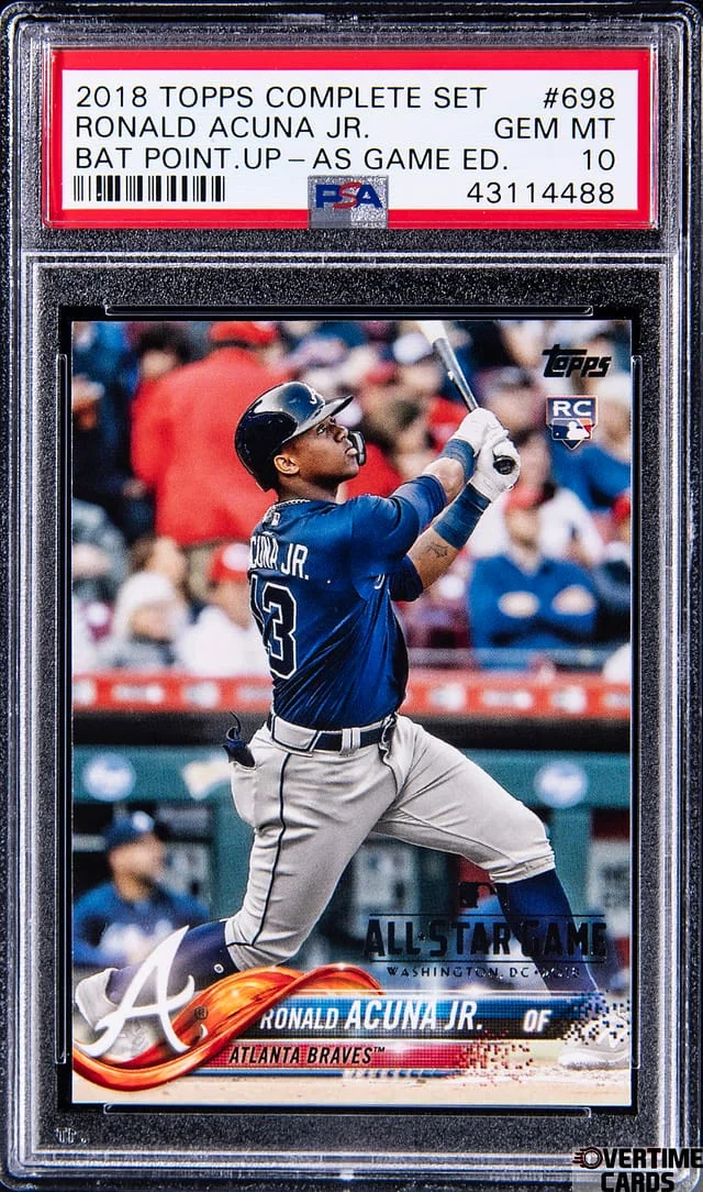 2018 Topps Complete Set Ronald Acuna Jr. Bat Pointing Up All-Star Game Edition #698 card image