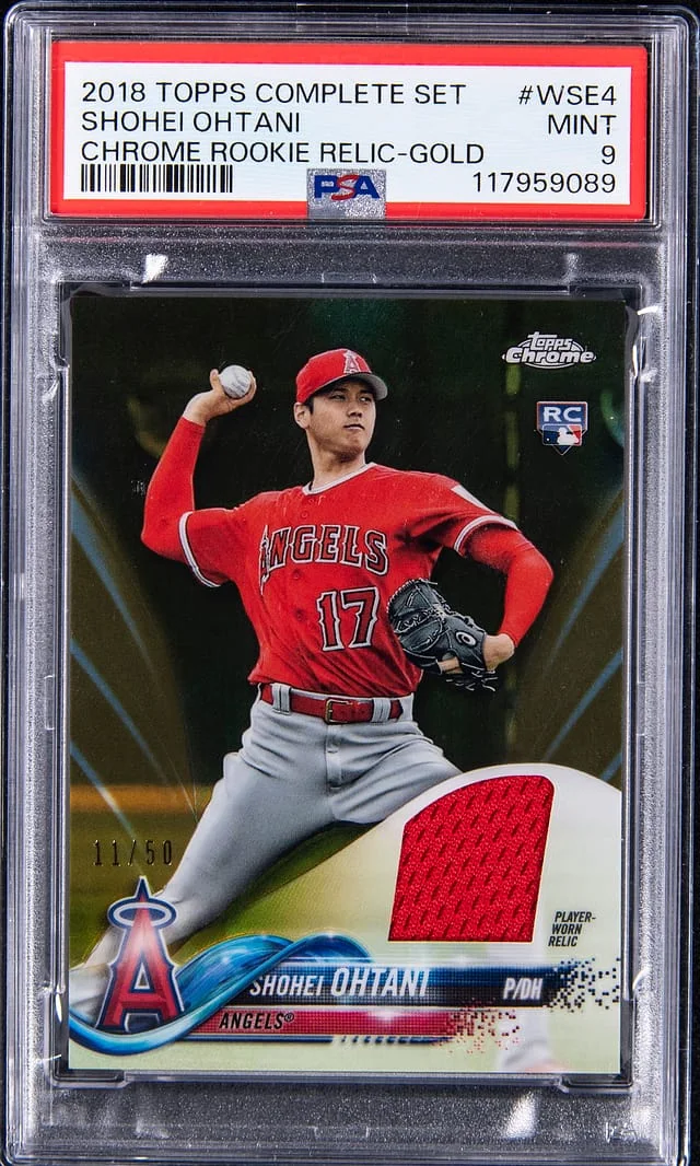 2018 Topps Complete Set Shohei Ohtani Chrome Relic-Gold #WSE4 card image