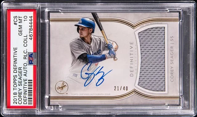 2018 Topps Corey Seager Definitive Definitive Autograph Relic Collection #DCAR-CS card image