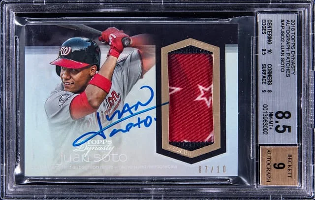 2018 Topps Dynasty Juan Soto Autograph Patches #AP-JS02 card image