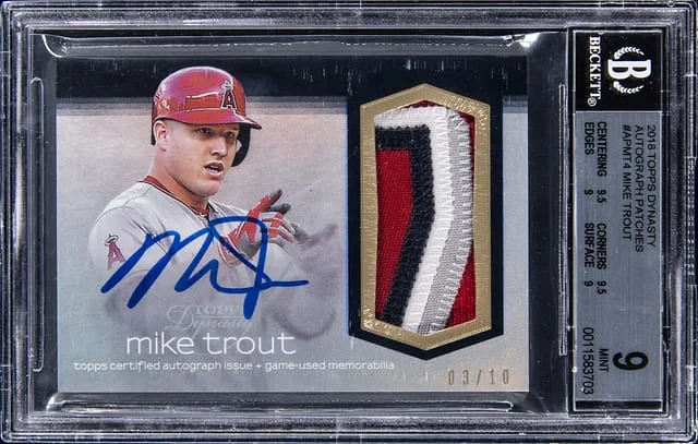2018 Topps Dynasty Mike Trout Autographed Patch #AP-MT4 card image