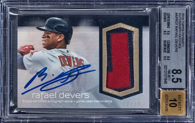 2018 Topps Dynasty Rafael Devers Autograph Patches #AP-RD7 card image