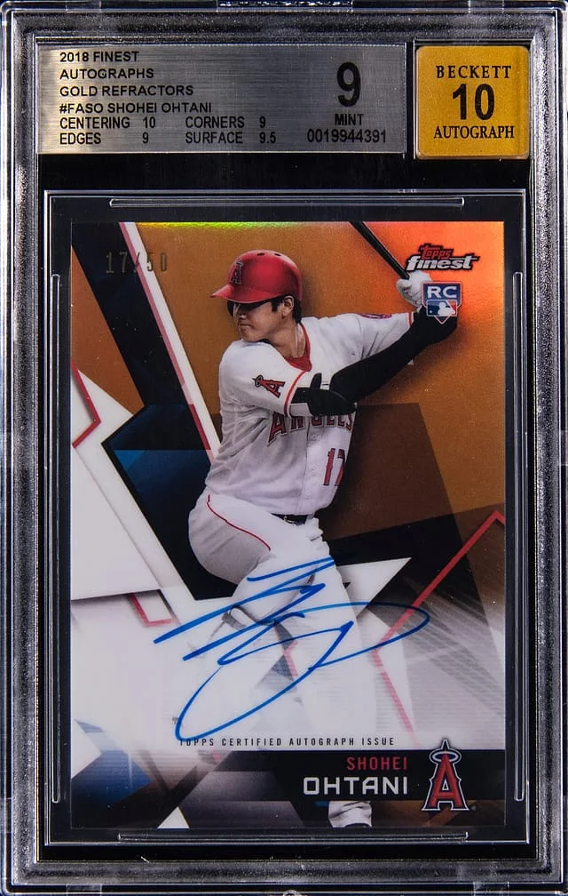 2018 Topps Finest Shohei Ohtani, Autograph #FA-SO card image