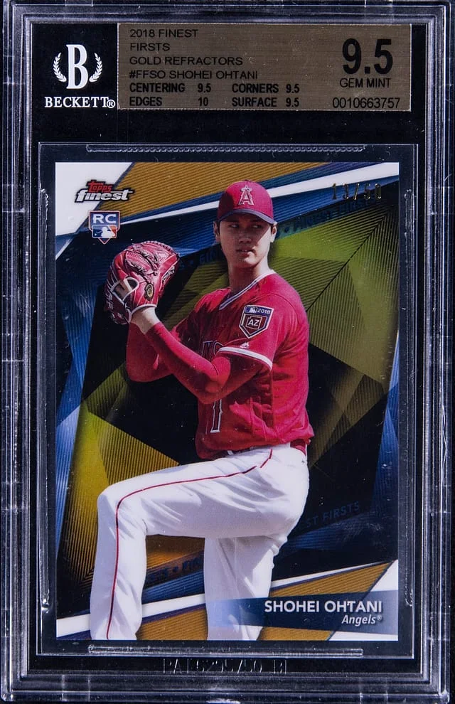 2018 Topps Finest Shohei Ohtani Gold Refractors #FFSO card image