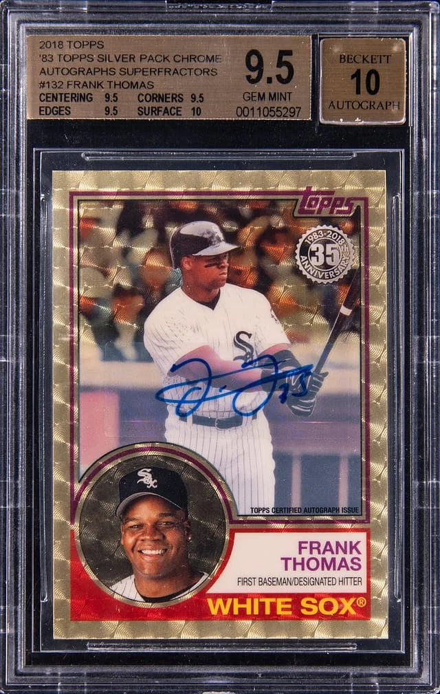 2018 Topps Frank Thomas 83 Topps Silver Pack Chrome Autographs SuperFractor #132 card image