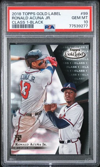2018 Topps Gold Label 99 Ronald Acuna Jr. Class #1-Black card image