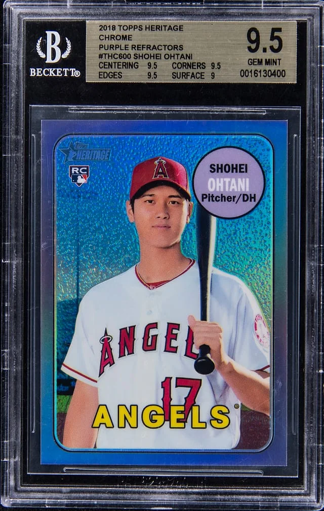 2018 Topps Heritage Chrome Shohei Ohtani Refractor #THC-600 card image