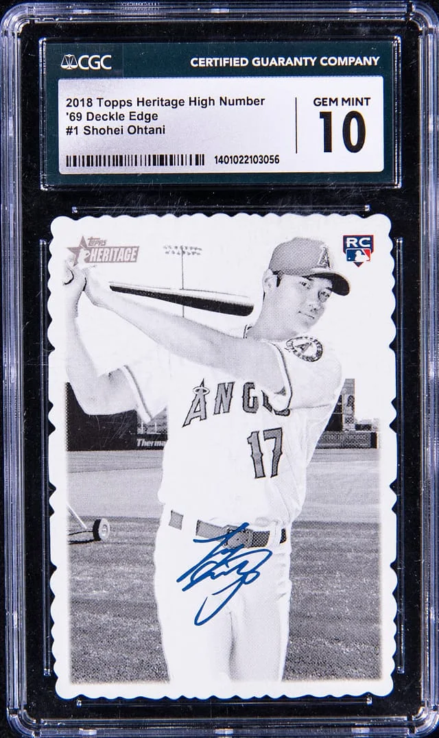 2018 Topps Heritage High Number Shohei Ohtani 69 Deckle Edge #1 card image