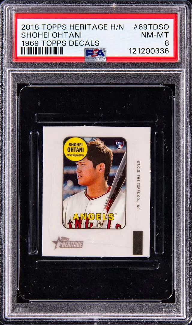 2018 Topps Heritage High Number Shohei Ohtani 1969 Topps Decals #69TD-SO card image