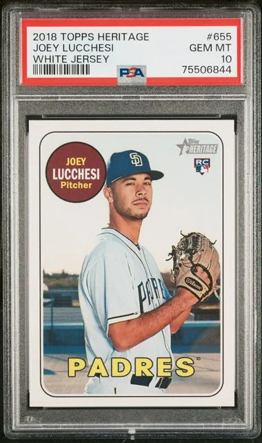 2018 Topps Heritage Joey Lucchesi, White #655 card image