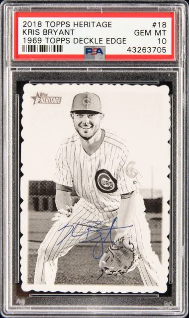 2018 Topps Heritage Kris Bryant 1969 Topps Deckle Edge #18 card image