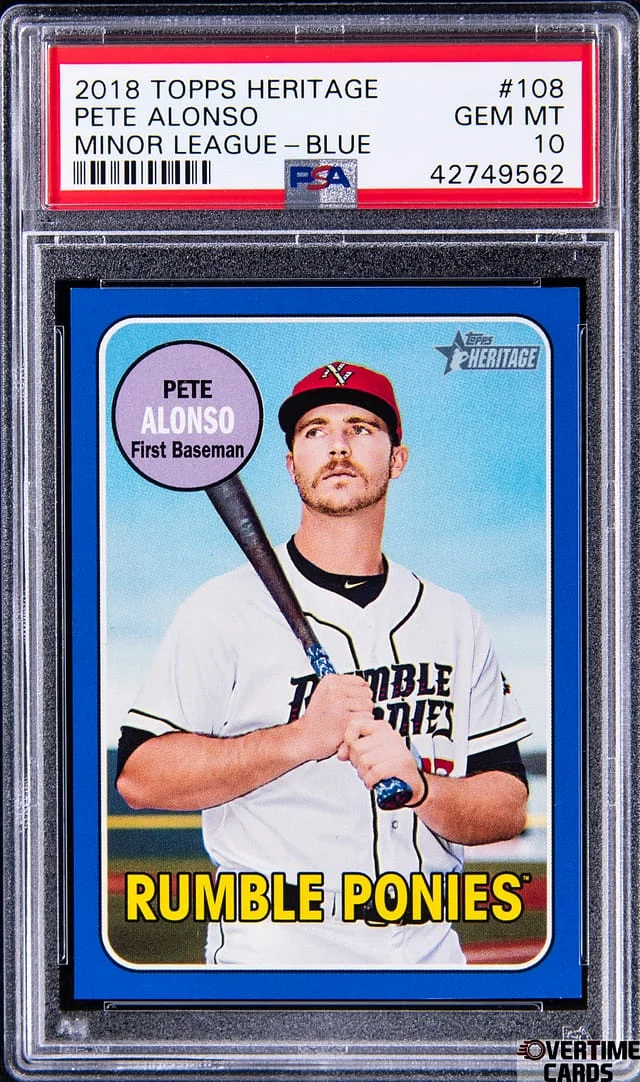 2018 Topps Heritage Minor League Pete Alonso Blue #108 card image