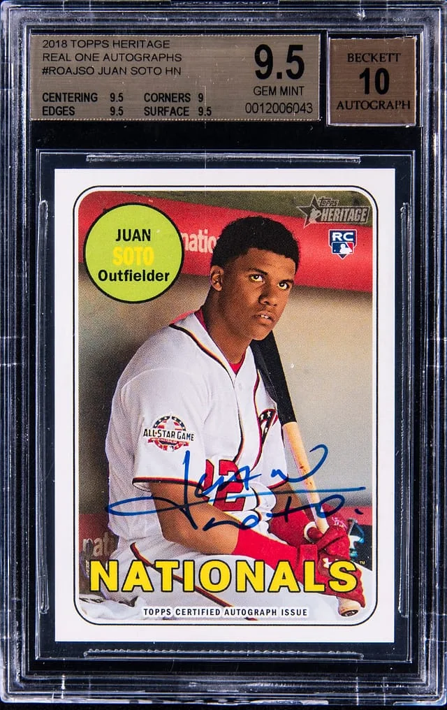 2018 Topps Heritage Real One Juan Soto Autograph #ROA-JSO card image