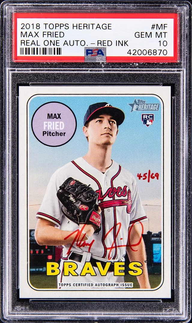 2018 Topps Heritage Real One Max Fried Autograph Red Ink #ROA-MF card image