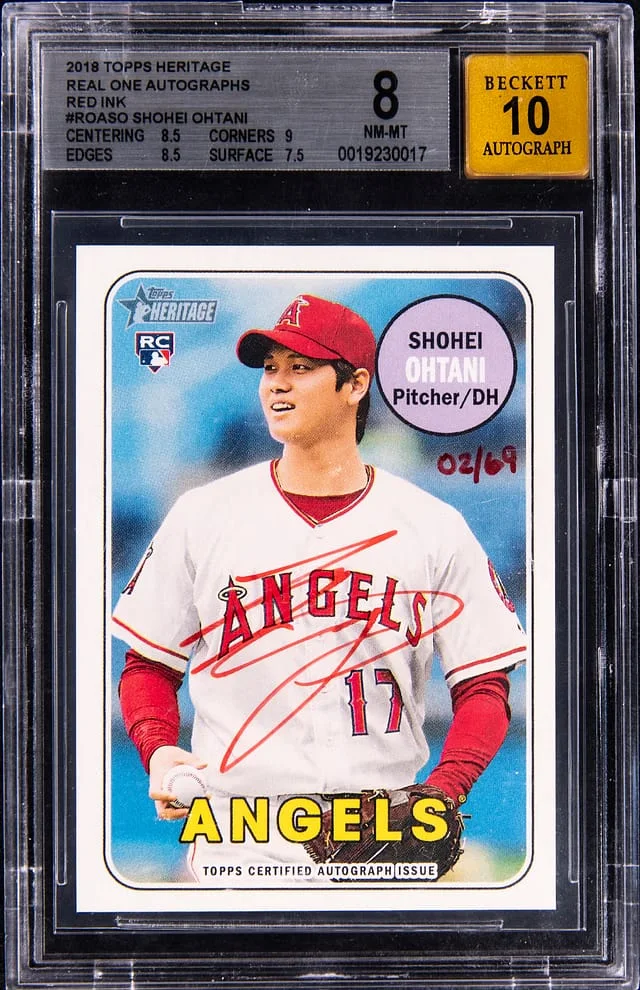 2018 Topps Heritage Real One Shohei Ohtani Autograph #ROA-SO card image