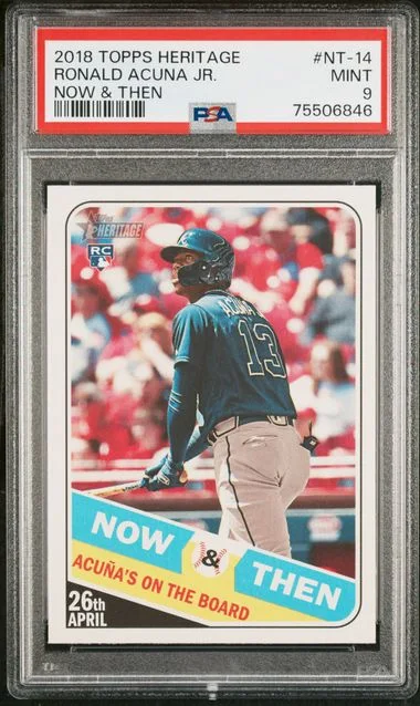 2018 Topps Heritage Ronald Acuna Jr. Now & Then #NT-14 card image