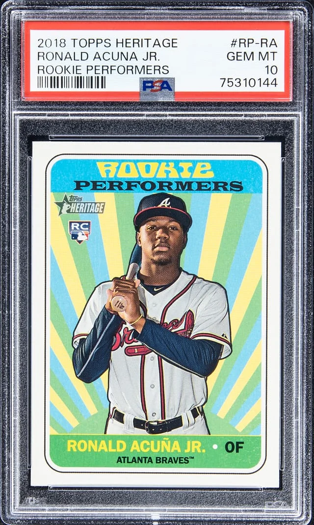 2018 Topps Heritage Ronald Acuna Jr. Performers #RP-RA card image