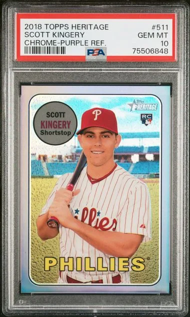 2018 Topps Heritage Scott Kingery Chrome-Purple Refractor #511 card image
