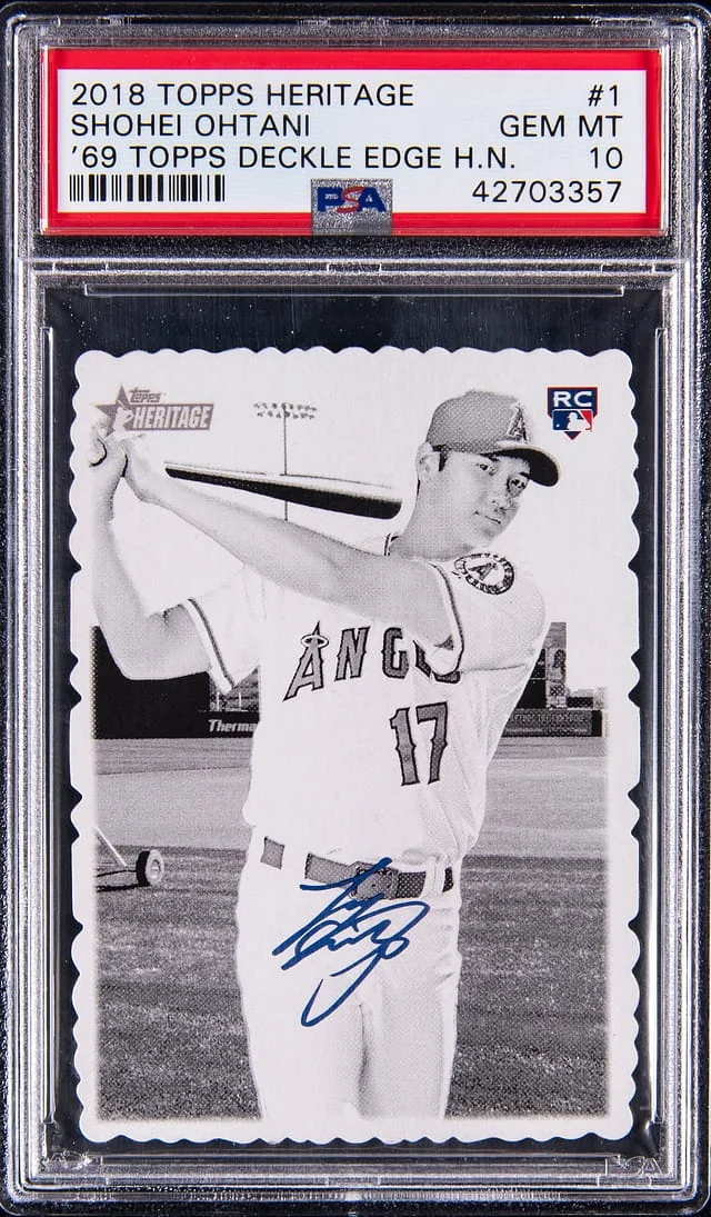 2018 Topps Heritage Shohei Ohtani 69 Topps Deckle Edge High Numbers #1 card image