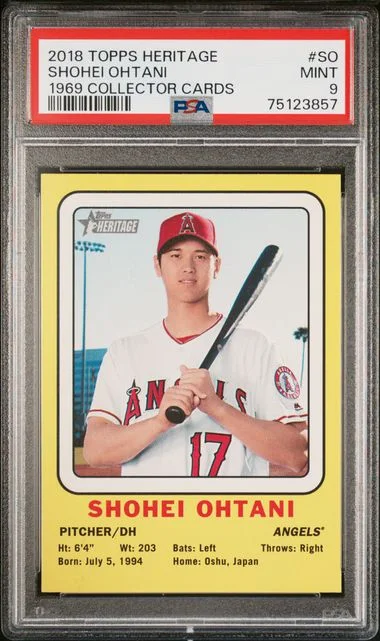 2018 Topps Heritage Shohei Ohtani 1969 Collector Cards #SO card image