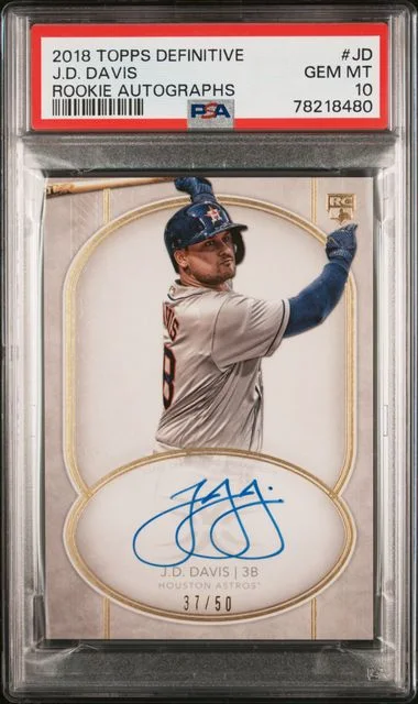 2018 Topps J.D. Davis Definitive Autographs #JD card image