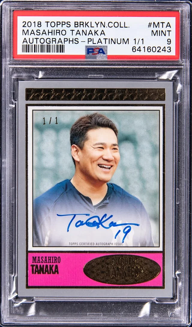 2018 Topps Masahiro Tanaka Brooklyn Collection Autographs Platinum #BC1-MTA card image