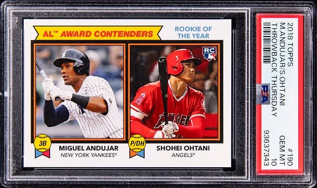 2018 Topps Miguel Andujar/Shohei Ohtani Throwback Thursday #190 card image