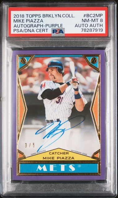 2018 Topps Mike Piazza Brooklyn Collection Autographs Purple #BC2MP card image