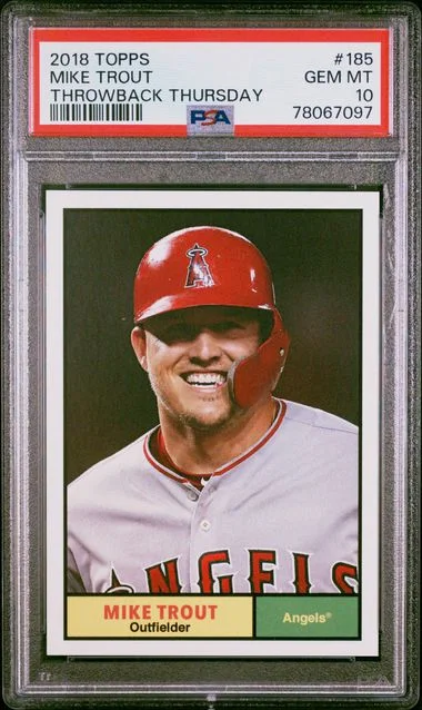 2018 Topps Mike Trout Throwback Thursday #185 card image