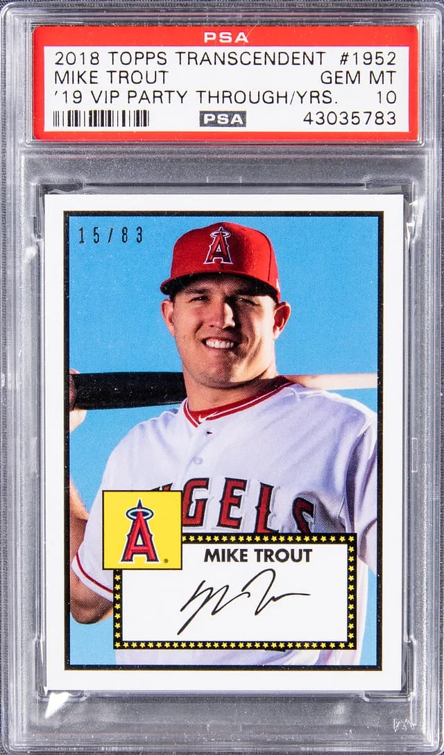 2018 Topps Mike Trout Transcendent '19 VIP Party Through The Years #1952 card image