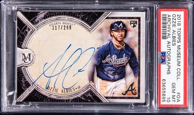 2018 Topps Museum Collection Ozzie Albies Archival Autographs #AA-OA card image