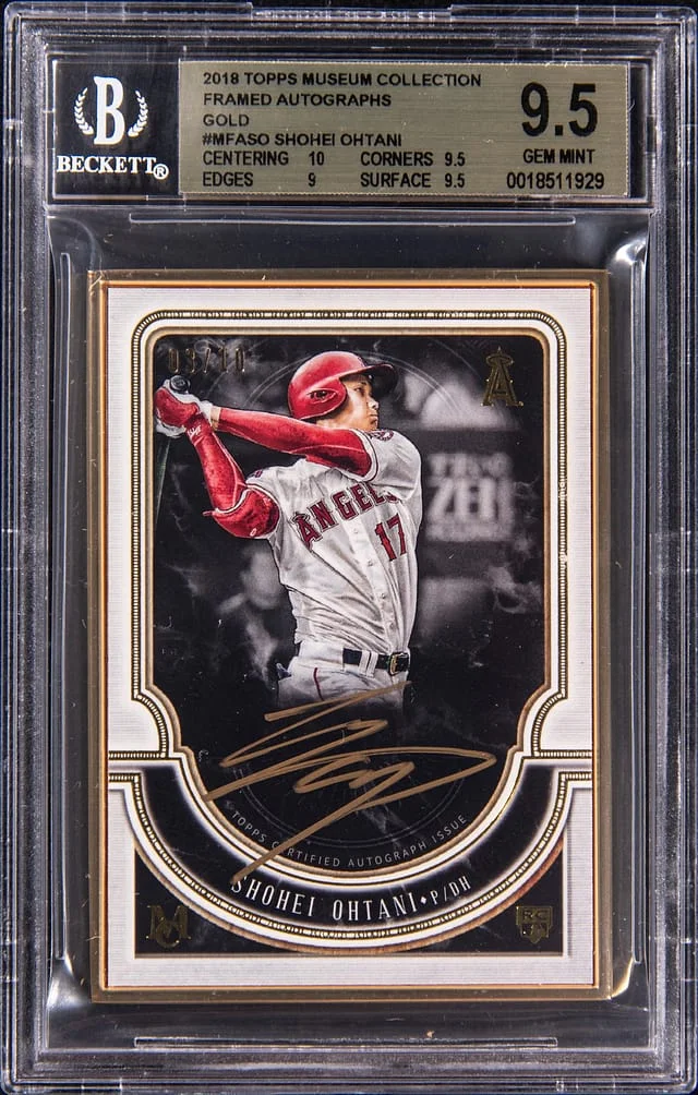 2018 Topps Museum Collection Shohei Ohtani Framed Autographs Gold #MFA-SO card image