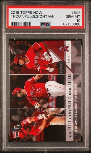 2018 Topps Now Albert Pujols/Mike Trout/Shohei Ohtani #502 card image