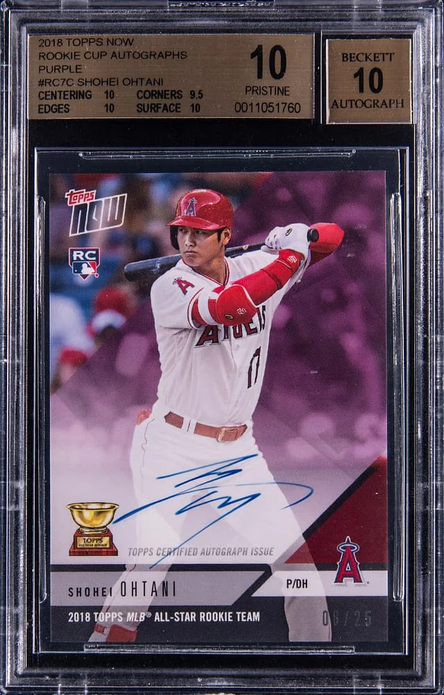 2018 Topps Now Cup Autographs Purple #-7C Shohei Ohtani #no-number card image