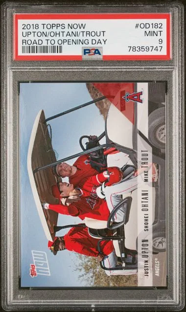 2018 Topps Now Justin Upton/Mike Trout/Shohei Ohtani Road To Opening Day #Od182 card image