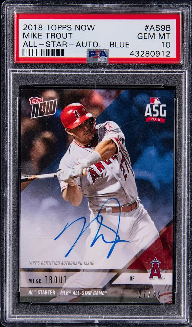 2018 Topps Now Mike Trout All-Star Autograph Blue #AS-9B card image