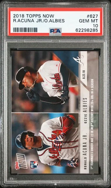 2018 Topps Now Ozzie Albies/Ronald Acuna Jr. #627 card image