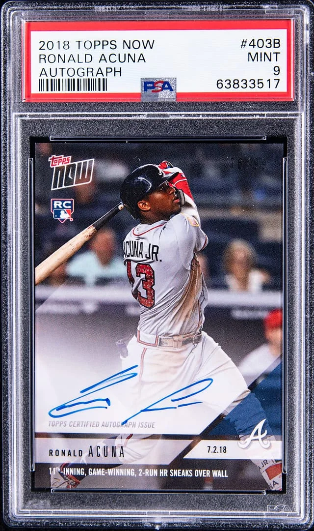 2018 Topps Now Ronald Acuna Autograph #403B card image