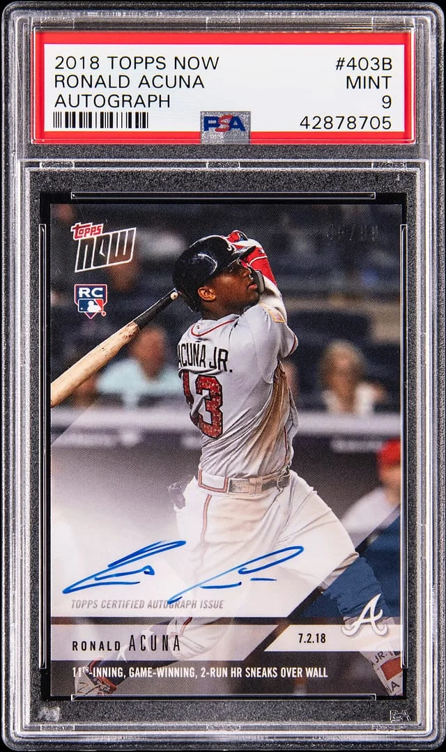 2018 Topps Now Ronald Acuna Jr. Autograph #403B card image