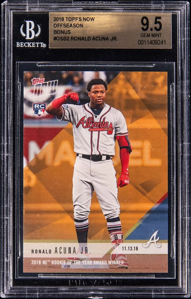 2018 Topps Now Ronald Acuna Jr. Offseason Gold Bonus #OSB-2 card image