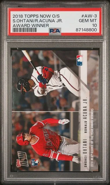 2018 Topps Now Ronald Acuna Jr./Shohei Ohtani Off-Season Award Winner #AW-3 card image